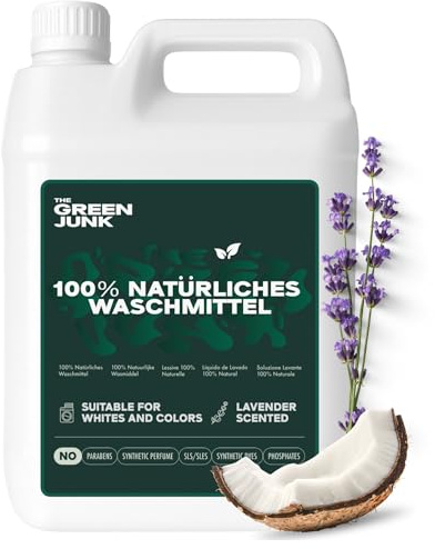 The Green Junk Waschmittel Bio Ohne Chemie 5L - Flüssig - Öko | Baby Waschmittel - Sensitiv - 100 % Natürliches Waschmittel - 167 Wäschen