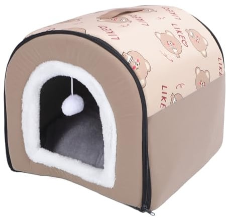 Luocute Hundehütte für den Innenbereich, Geräumiges, Warmes Haustierbett mit Abnehmbarem, Waschbarem Bezug, Weiches Schlafnest für Haustiere, Bequeme Hundehöhle für Alle Jahreszeiten (L)