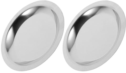 -Verre à Vin de Table Rond 2 Pièces en Acier Inoxydable Argenté | Porte Bouteille Table, Plateau à Bouteilles de Vin, Lavable Réutilisable pour Usage Domestique
