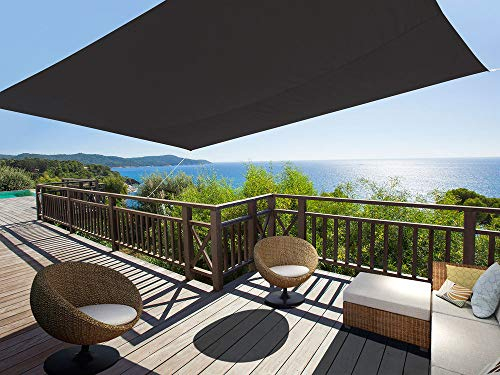 Idea Nature Voile d'ombrage Rectangulaire en Polyesther, Gris