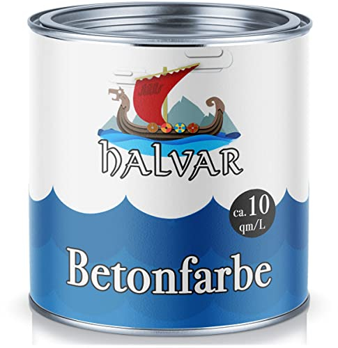 Halvar Betonfarbe Bodenfarbe skandinavische Fassadenfarbe für Beton Putz Stein Mauerwerk mineralische Untergründe Zementfarbe Boden-Beschichtung (1 L, Anderer RAL-Farbton (Bitte RAL Wert senden))