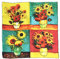 laprée - Schal Seide Damen Seidenschal Kunstreproduktion mit handgerolltem Rand 90 * 90cm - Vincent Van Gogh’s „Sonnenblume“