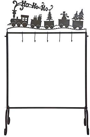 Ho Ho Ho Ho Ho Train schwarz 45 x 27 cm Weihnachtsstrumpfhalter aus Metall
