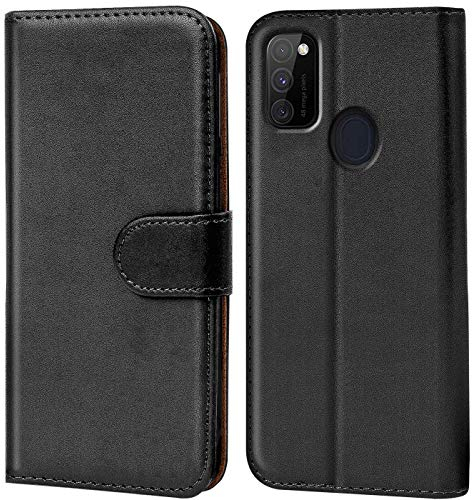 Verco Handyhülle für Samsung M30s Hülle, Klapphülle für Samsung Galaxy M30s / M21 Tasche PU Leder Flip Case Brieftasche, Schwarz
