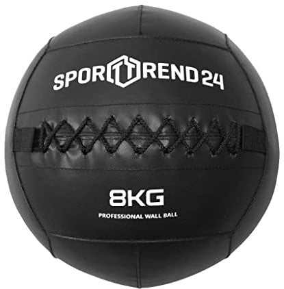 Sporttrend 24® Wall Ball 3kg, 4kg, 5kg, 6kg, 7kg, 8kg, 9kg, 10kg, 12kg in schwarz | Gewichtsball, Trainingsball, Gewicht, Ball, Bälle, Fitness (schwarz, 8kg)