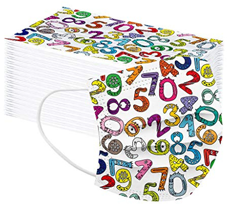 Lulupi 10-100Stück Mundschutz Kinder Einweg 3-lagig mit Motiv Bunt Mund Nasenschutz Cartoon Druck Tücher Atmungsaktiv Mund-Tuch Bandana Halstuch Schals für Jungen Mädchen