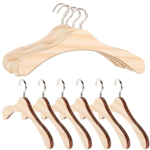 IMIKEYA 10Pcs Puppen Kleiderbügel: 12 cm Mini Kleiderbügel Puppenschrank Holz Puppenkleiderbügel - Miniaturkleiderbügel geeignet für 1/3-BJD-Puppen Puppenkleider