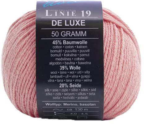 Online Linie 19 De Luxe Farbe 13 rosa, Wolle mit Seide, Merinowolle und Baumwolle