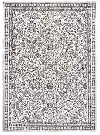In- & Outdoor Teppich - Summer Oriental Grau - 140x200 cm | Wetterfest - Synthetik, Polypropylen - Balkon, Garten / Terrasse - Terrasse teppich - Outdoor rug