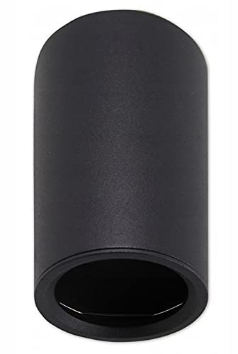 LED Aufbauspot, LED Deckenaufbauleuchte, Aluminium Deckenleuchte Schwarz Rund Ø56mm x 100mm (SCHWARZ TUBE)