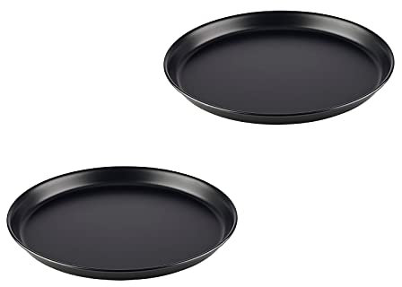 APS Pizzaform rund Ø 30/28,3 x 2,5 cm (2er-Set) - Pizzablech aus Blaublech, nicht beschichtet, lange Lebensdauer, zum professionellen Pizzabacken
