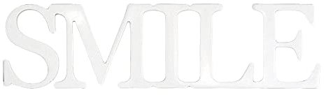Melko Dekoschild SMILE in Weiß 29 cm Aufsteller 3D MDF Holz Dekoration Wandbild Holzschriftzug Tischdeko