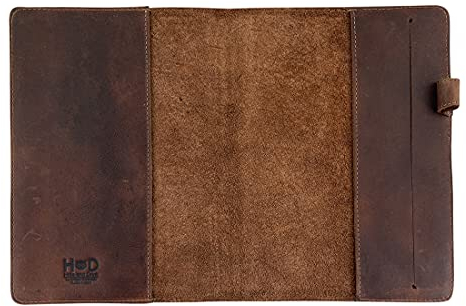 Hide & Drink, Schutzhülle für Hardcover Leuchtturm A5 (5,75 x 8,25 Zoll) Notebook, Schutzhülle für Journal, Personalplaner, Vollnarbenleder, handgemachtes Schreibzubehör, Bourbon Brown