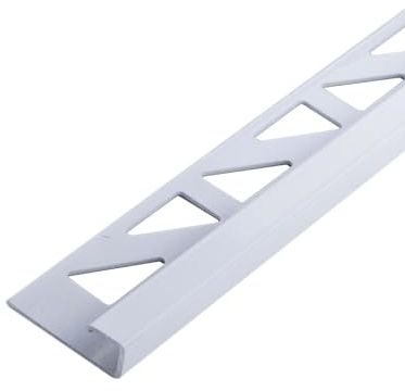 Dalsys Fliesenschiene 2,5m x 12,5mm Eckprofil Quadratprofil Aluminium (eloxiert) Weiß, Fliesenprofil
