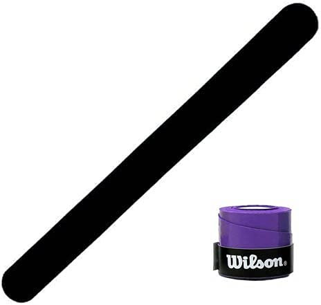 ZRZ Protector Pala de Padel Transparente Rugoso Pack de Protectores + Overgrip Comfort Pro - Cinta Protectora Funda Pala de Padel Multigranulada Silicona Resistente (1 Negro + Over Morado)