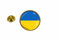 Akachafactory Pins Pin's Anstecknadel, Ukrainische Flagge, rund, Kokarde