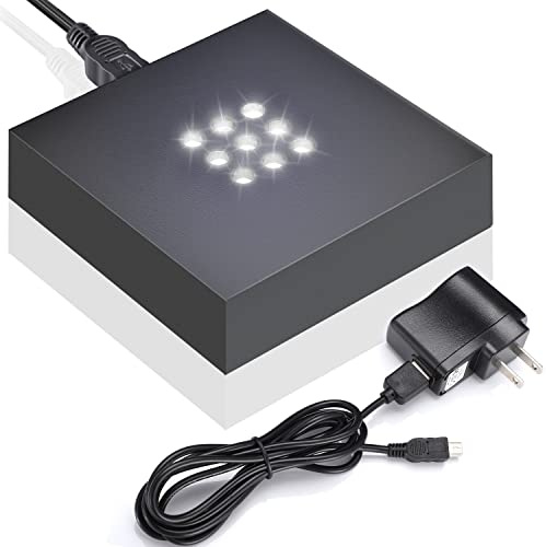 Facmogu LED Lights Base for Crystal 3D Glass Art, Plactic Stand for Awards