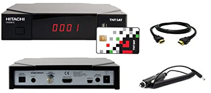 RECEPTEUR TNTSAT HDB981E + Cordon Allume Cigare pour Camping Car + Cable HDMI – Carte TNTSAT Incluse, PVR Ready, Mise à Jour par USB et par Satellite