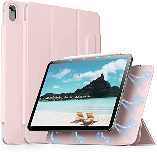 aoub Hülle für iPad Air 11 Zoll 2025 M3/2024 M2 7./ 6. Generation, Hülle für iPad Air 5./ 4. Generation 2022/2020 10,9 Zoll Schutzhülle, Magnetic Case, Unterstützt Pencil Pro/ 2. Gen, Rosa