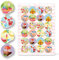 Logbuch-Verlag 24 Kindersticker Sommer Reisen Sticker Meer Strand Geburtstag Geschenk rund 4 cm