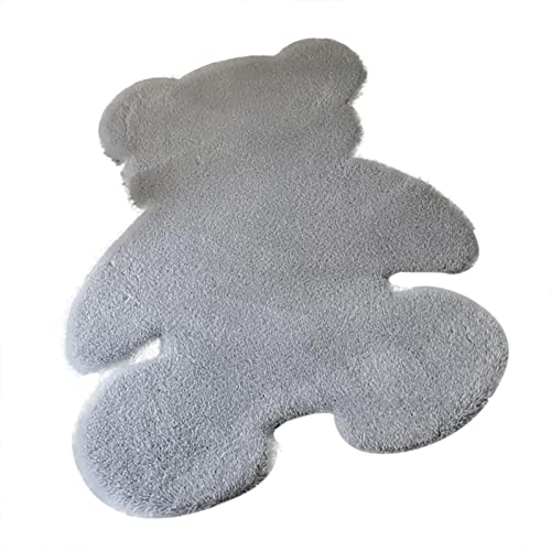 XIAOYEZI Weicher Teppich in Bärenform | Niedlicher Schlafzimmer-Teppich,Flauschiger Teppich aus Kunstpelz in Tierform für Schlafzimmer, Boden, Sofa, Wohnzimmer, Babyzimmer, Flauschige Plüschmatte