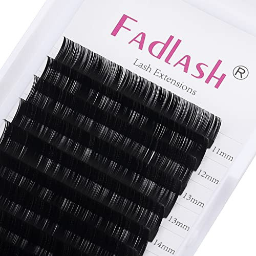 FADLASH Individual Classic 1:1 Eyelash Extension 0.15mm D Curl 11-19mm Mixed Tray Matte Black Professional Classic Individual Lashes