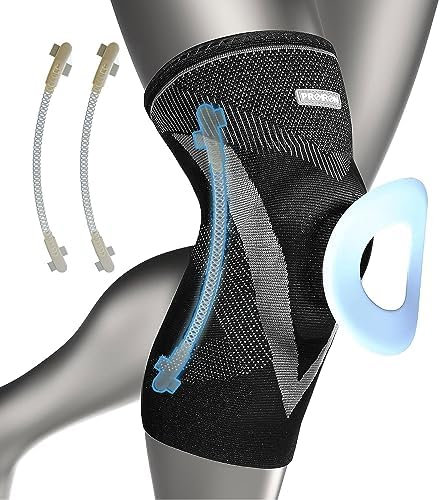 PROIRON Knee Support with Side Stabilizers & Patella Gel Pads, Knee Compression Sleeve, Knee Brace for Meniscus Tear, Arthritis, Men Women Injury Recovery, ACL, Joint Pain, Running, Walking, Sports