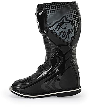 Stivali da Moto da Corsa da Uomo, per Stivali da Motocross per Sport da Turismo (Color : Black, Size : 40 EU)