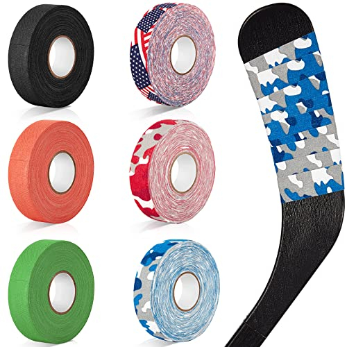 Deekin 6 Rollen Hockey-Tape USA-Flagge Camo Lacrosse Stick Tape Wasserdicht Anti-Rutsch Hockeyschlägerband Athletic Sports Stick Baseball Tape, 2,5 cm x 27 Yards/Rolle (klassischer Stil)