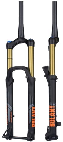 LUNJE 27,5 29 Mountainbike Federgabel Federweg 160mm XC/AM MTB Luftgabel Zugstufeneinstellung 1-1/2 Konische Gabel Steckachse 15 * 110mm Boost,mit Schloss (Color : Gold, Size : 29inch)
