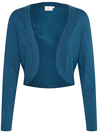 KAFFE Damen Damen Langarm Bolero Cropped Length Slim Fit Rounded Edge Strickjacke