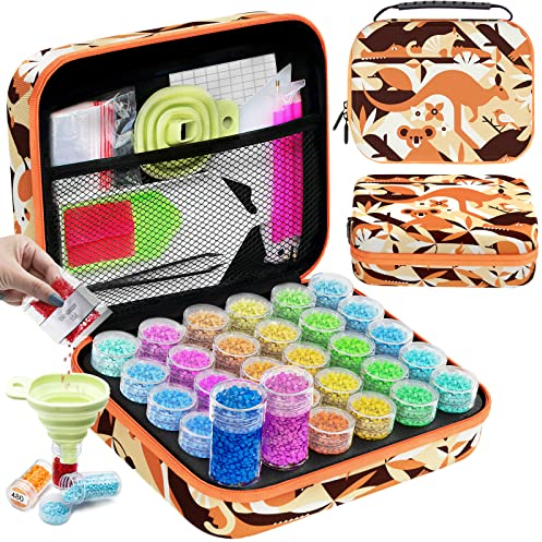 ARTDOT 5D Diamond Painting Zubehör Boxen, 30 Stück Diamond Painting Aufbewahrungsbox für Diamond Painting Bilder Steine Samen Schmuck Strass Perlen DIY Handwerk Als Geschenk(Australien)
