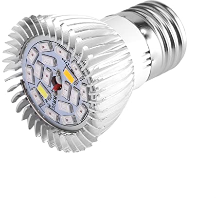 KIMISS Vollspektrum-Pflanzenlicht LED-Wachstumslicht Silbernes Aluminium Vollspektrum 85 265 V 18 W 18 LED-Wachstumslicht, Blumenpflanze, Hydrokultur-Wachstumslampe (Gu10) (E27)