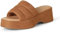 Amazon Essentials Sandalia sin Cordones con Plataforma Mujer, Bronceado Micro Gamuza, 36 EU
