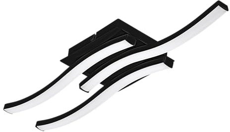 EGLO LED Deckenleuchte Cabezas-E, stabförmige Deckenlampe, Küchenlampe aus Metall und Kunststoff in schwarz weiß, Lampe Decke Büro, neutralweiß, 43,5 x 11 cm