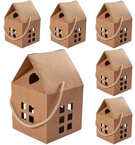 Pack of 15 Kraft Small Gift Boxes, Kraft Paper Gift Boxes, Made of Kraft Paper, Sweets Box, Cake Cardboard, 8 x 8 x 7.5 cm, for DIY Gift, Wedding, Party, Birthday Box, Bakery (Brown)