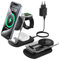 Stazione di ricarica Mag Safe, stazione di ricarica induttiva pieghevole 3 in 1 Apple Watch e iPhone 15 14 13, stazione di ricarica da viaggio, caricabatterie wireless, IWatch Ultra 2/1,Airpods