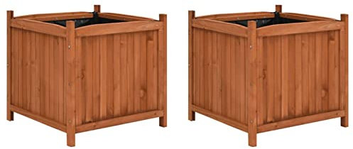 ZEYUAN Jardinières surélevées 2 pcs 50x50x50 cm Bois de Sapin,Jardiniere sur Pieds,Jardiniere Terrasse