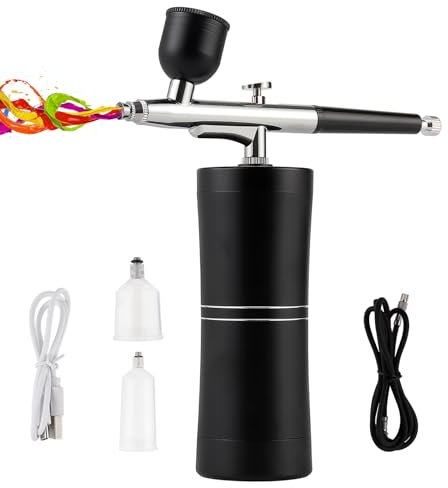 Kit de aerógrafo, compresor de pistola de aerógrafo recargable de mano inalámbrico de 3 presiones para decoración de pasteles, pintura de modelos, maquillaje, arte de uñas