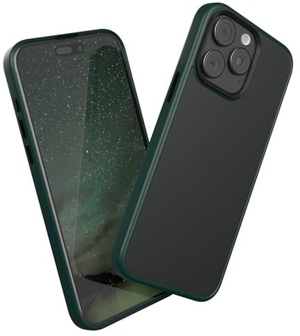 EAZY CASE - Hybrid Outdoor Case kompatibel mit iPhone 15 Pro Max Handyhülle für iPhone 15 Pro Max Hülle als Fallschutz schlanke Schutzhülle stoßfestes Cover in Matt Transparent/Nacht Grün