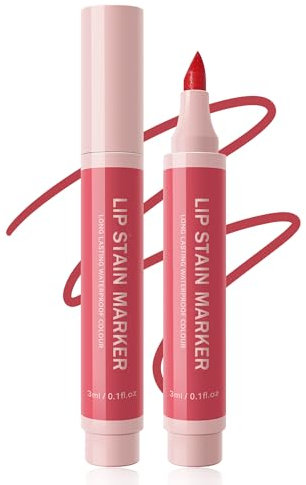 Lip Stain Marker Pen-1Pcs Berry Pink Hydrating Lip Stain Liquid Lip Liner Pencil, Long Lasting Waterproof Smudge-proof Natural Matte Finish, Precise Chisel Tip Smooth, Lip Makeup Gift for Women-01