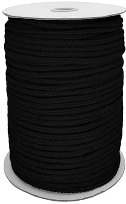 Polyester-Schnur 100m Kordel Seil Bekleidungskordel Makrameeschnur weiche Häkelbindung Ø ca. 6mm, Farbe:580 - schwarz