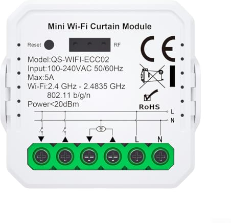 Mini-Lichtschalter, WiFi-Smart-Lichtschalter, Vorhang-Modul, Heim-WLAN-Smart-Relaisschalter, gesteuert durch intelligente Gerätesteuerung (1-Gang)