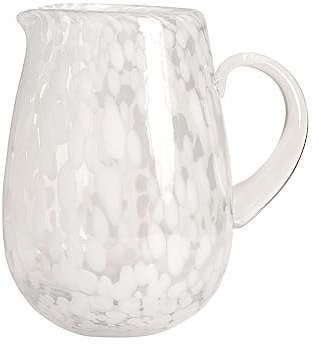 Jali-Wasserkaraffe Weiß aus Glas Ø15,3xH20cm