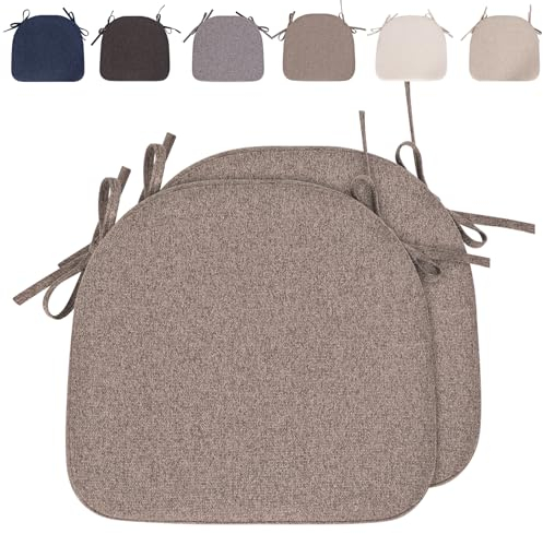 RUIXUAN 43x40x33CM(5CM Épaisseur) Coussins de Chaise lavables avec Cordon de Serrage Coussin d'assise antidérapant Semi-Circulaire pour Chaise de Jardin, Chaise de Salle à Manger ou Chaise de Bureau
