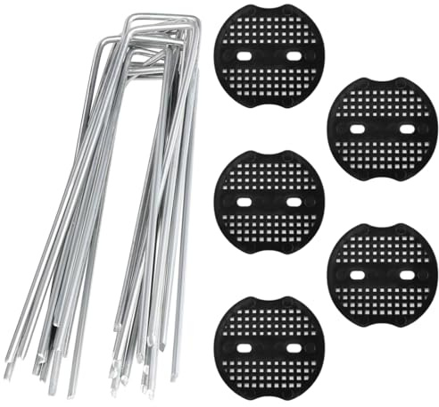 AEIOPRS 20 x Garden Pegs for Camping Mulch Tent Steel Artificial Grass Fixing for Camping