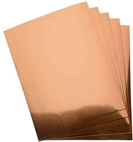 Sixstore 20 Blatt A4 Metallic-Karton, 250 g/m², Bastelbedarf für Kinder, ideal für Bastelaktivitäten und Dekorationsherstellung, Roségold