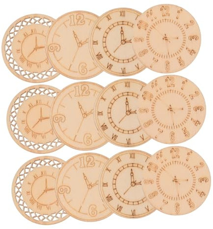 ULDIGI 16stücke Holz Uhr Ausschnitt Unbemalt Rohling Wanddeko Diy Späne Scheiben Anhänger Zum Bemalen Für Dekoration Und Bastelarbeiten