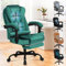 ALFORDSON Silla de Oficina Ergonómica para Computadora y Juegos - Respaldo Alto con Soporte Lumbar, Asiento Ajustable Giratorio y Ruedas,Terciopelo,Verde