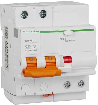 RWRAPS Magnetotermico Interruttore Automatico di Protezione da Corrente residua AC Tipo C 2P 10A 16A 20A 25A 32A 40A 50A 63A 230/400V 50Hz(16a)